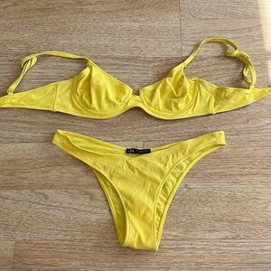 Yellow bra bikini